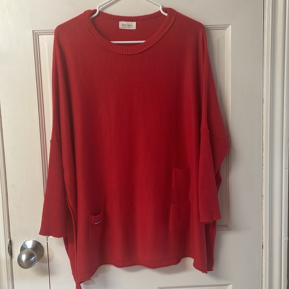 Mersea Catalina knit red lightweight loose  sweater women’s OS  (fits like XL)
